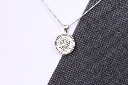 1928 Silver Threepence Pendant - 97th Birthday Gift
