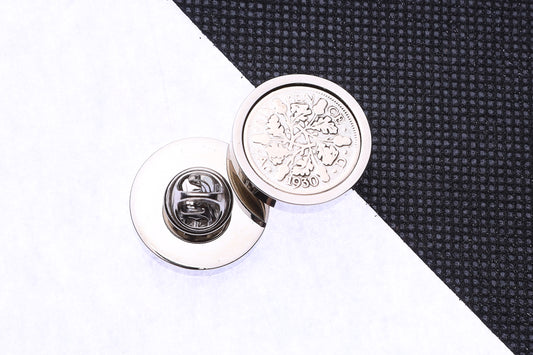 1930 Lucky Sixpence Coin Pin Badge-95th Birthday
