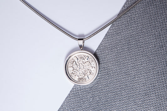 1934 Sixpence Pendant - 91st Birthday Gift