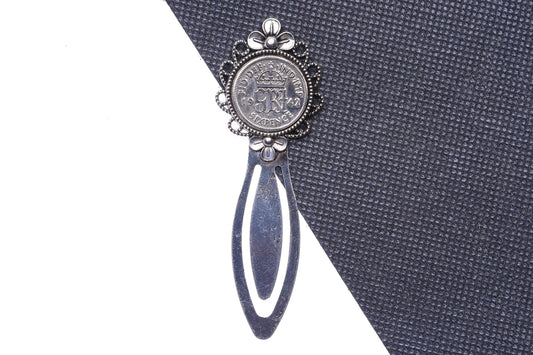 1942 83rd Birthday Lucky Sixpence Flower Design Bookmark