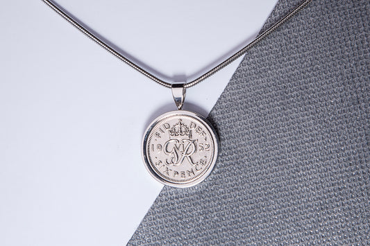 1952 Sixpence Pendant - 73rd Birthday Gift