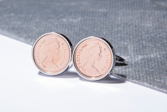 1981 Decimal  Half Penny Cufflinks - 44th Birthday