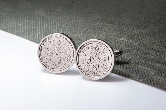 1959 66th Birthday Lucky Sixpence Cufflinks
