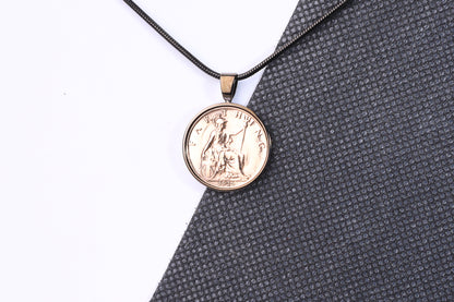 1924 Farthing Pendant - 100th Birthday Gift - Choose Colour and Engraving