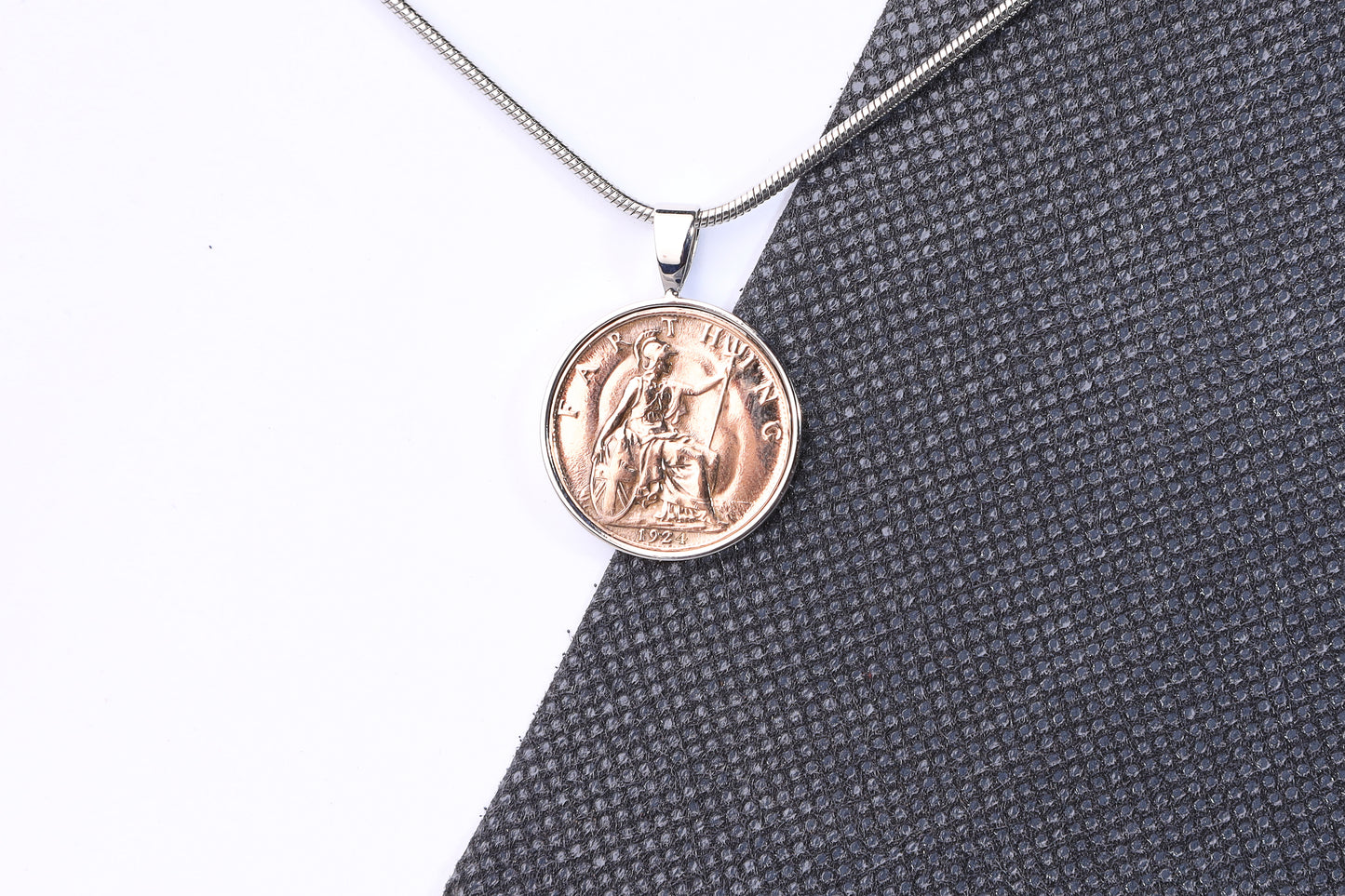 1924 Farthing Pendant - 100th Birthday Gift - Choose Colour and Engraving