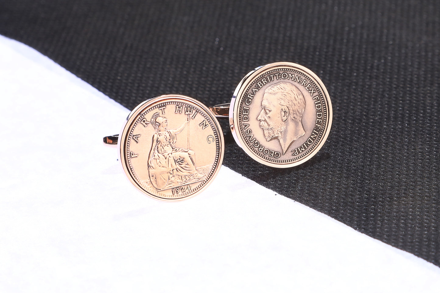 1924 100th Birthday Lucky Farthing Cufflinks-Choose Colour and Orientation