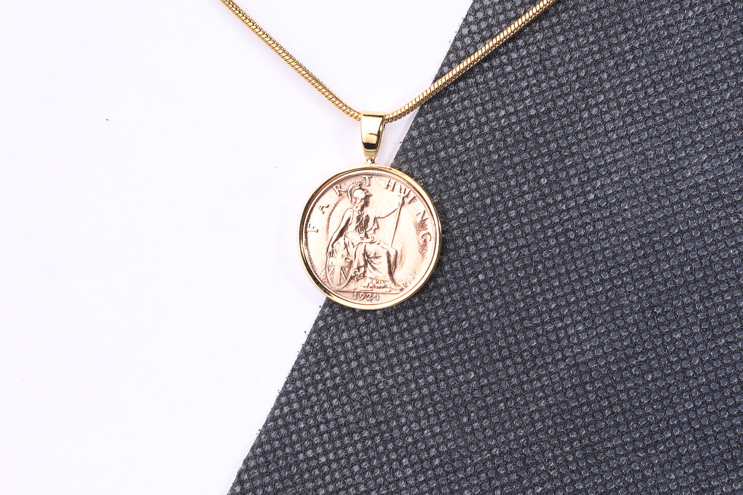 1924 Farthing Pendant - 100th Birthday Gift - Choose Colour and Engraving