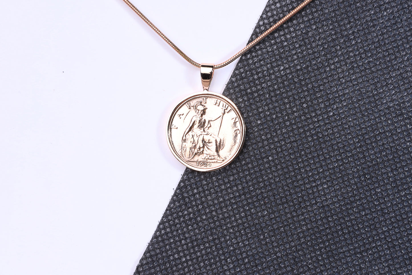 1924 Farthing Pendant - 100th Birthday Gift - Choose Colour and Engraving