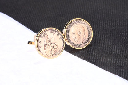 1925 99th Birthday Lucky Farthing Cufflinks-Choose Colour and Orientation