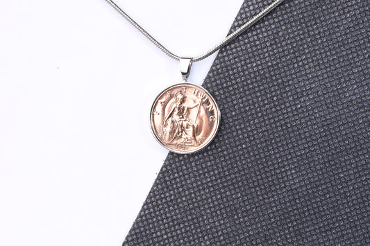 1925 Farthing Pendant - 99th Birthday Gift - Choose Colour and Engraving