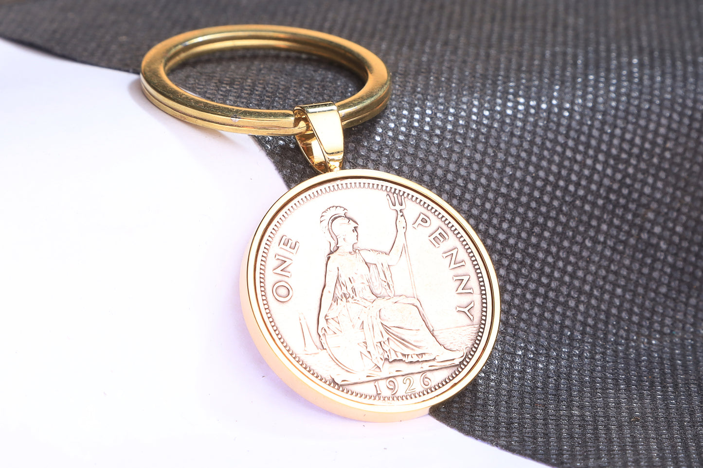 1926 One Penny  Keyring - 98th Birthday Gift - Choose Colour and Engraving