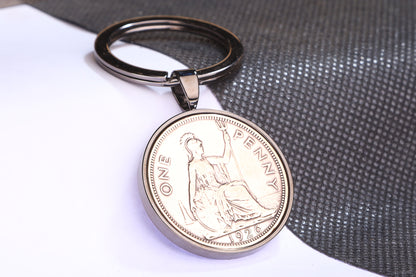 1926 One Penny  Keyring - 98th Birthday Gift - Choose Colour and Engraving