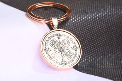 1928 Florin Keyring - 96th Birthday Gift - Choose Colour and Engraving