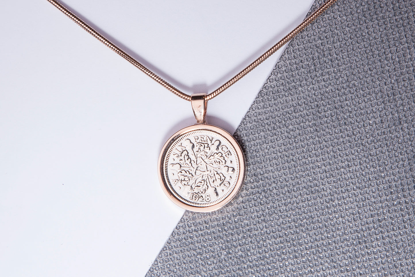 1928 Sixpence Pendant - 96th Birthday Gift - Choose Colour and Engraving