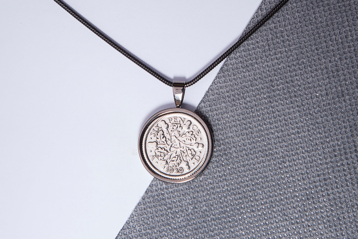 1929 Sixpence Pendant - 95th Birthday Gift - Choose Colour and Engraving