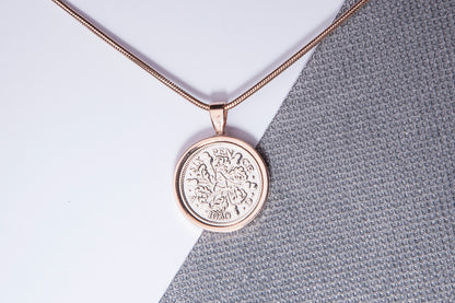 1930 Sixpence Pendant - 94th Birthday Gift - Choose Colour and Engraving