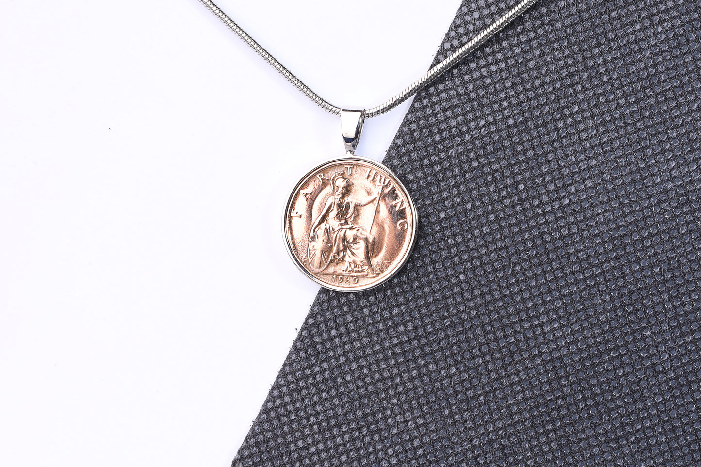 1930 Farthing Pendant - 94th Birthday Gift - Choose Colour and Engraving