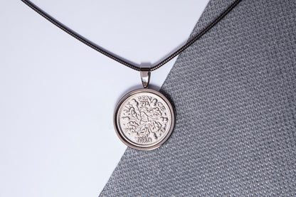 1930 Sixpence Pendant - 94th Birthday Gift - Choose Colour and Engraving