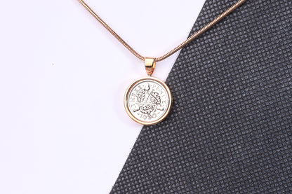 1930 Silver Threepence Pendant - 94th Birthday Gift - Choose Colour and Engraving