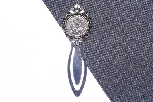 1930 94th Birthday Lucky Sixpence Flower Design Bookmark