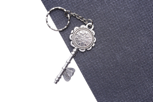 1931 93rd Birthday Luck Sixpence Two Hearts Keyring