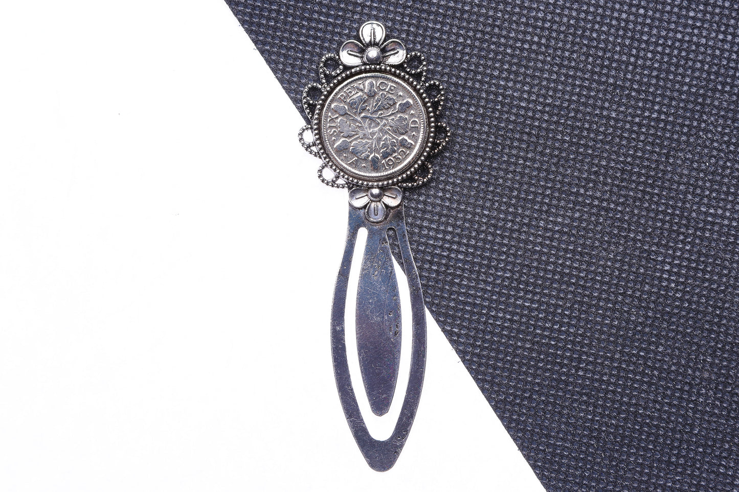 1932 92nd Birthday Lucky Sixpence Flower Design Bookmark