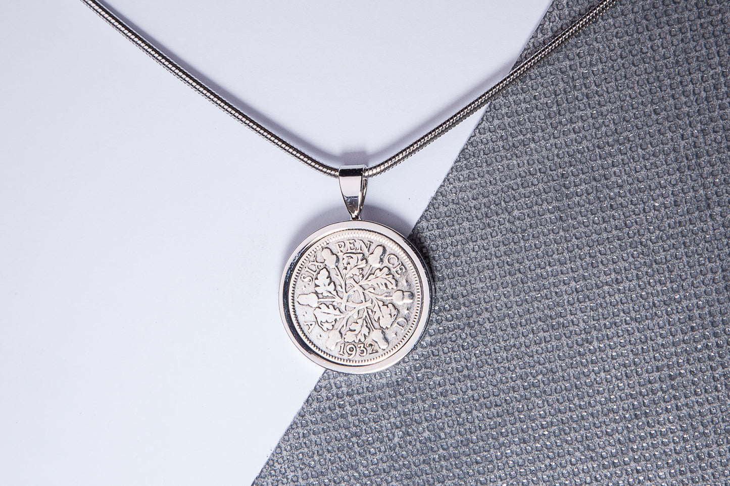 1932 Sixpence Pendant - 92nd Birthday Gift - Choose Colour and Engraving