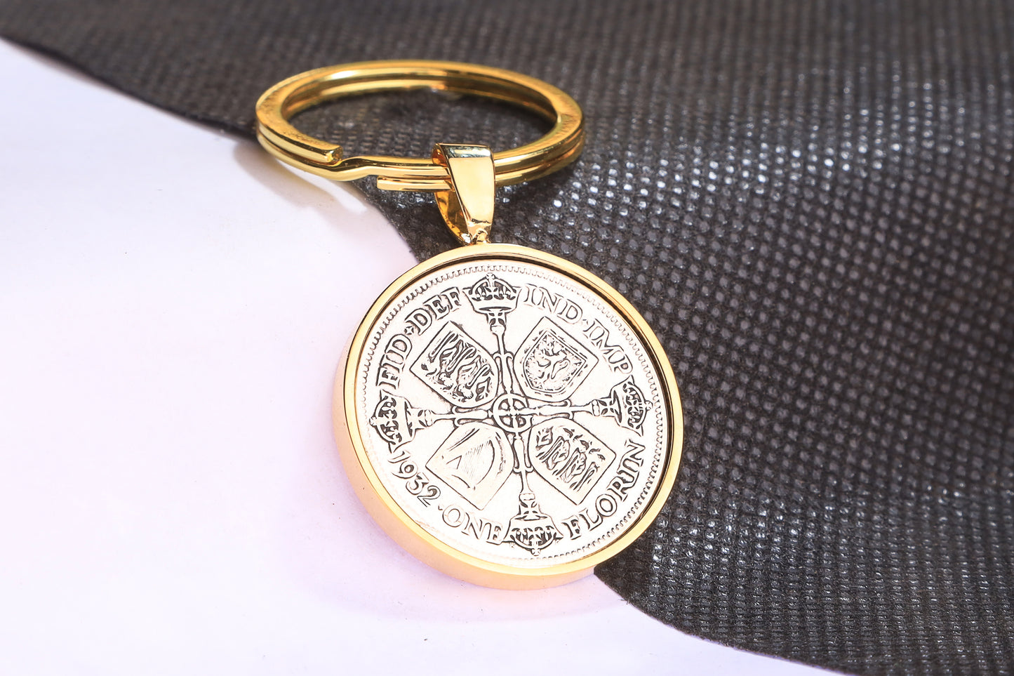 1932 Florin Keyring - 92nd Birthday Gift - Choose Colour and Engraving