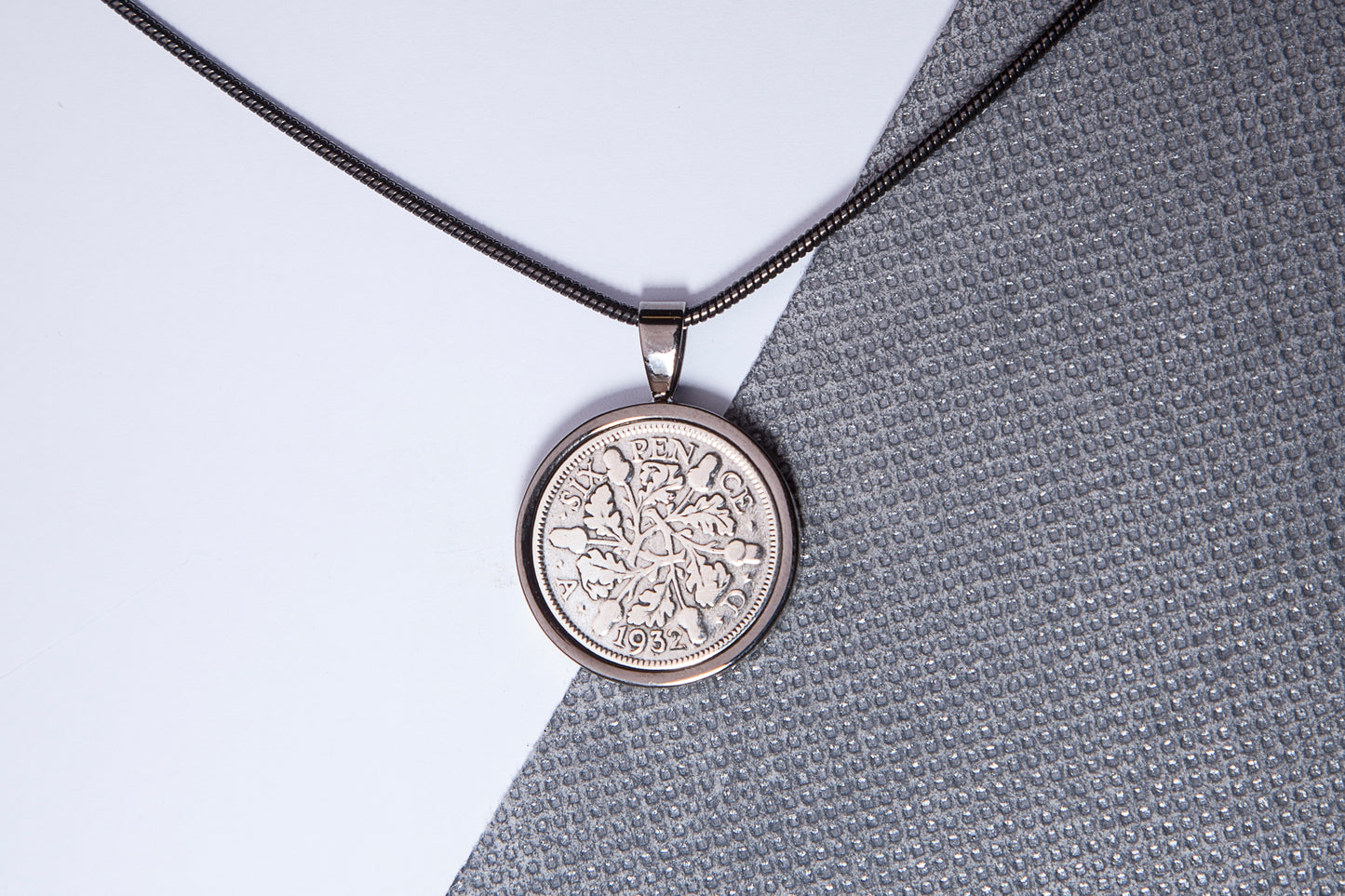 1932 Sixpence Pendant - 92nd Birthday Gift - Choose Colour and Engraving