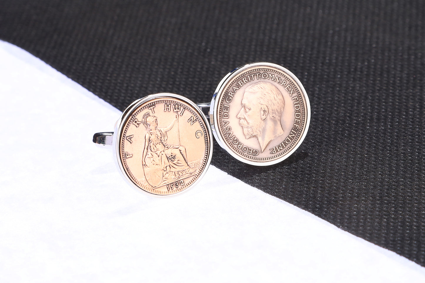 1932 92nd Birthday Lucky Farthing Cufflinks-Choose Colour and Orientation