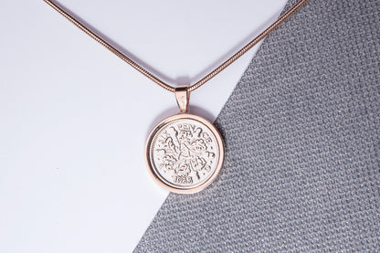 1933 Sixpence Pendant - 91st Birthday Gift - Choose Colour and Engraving