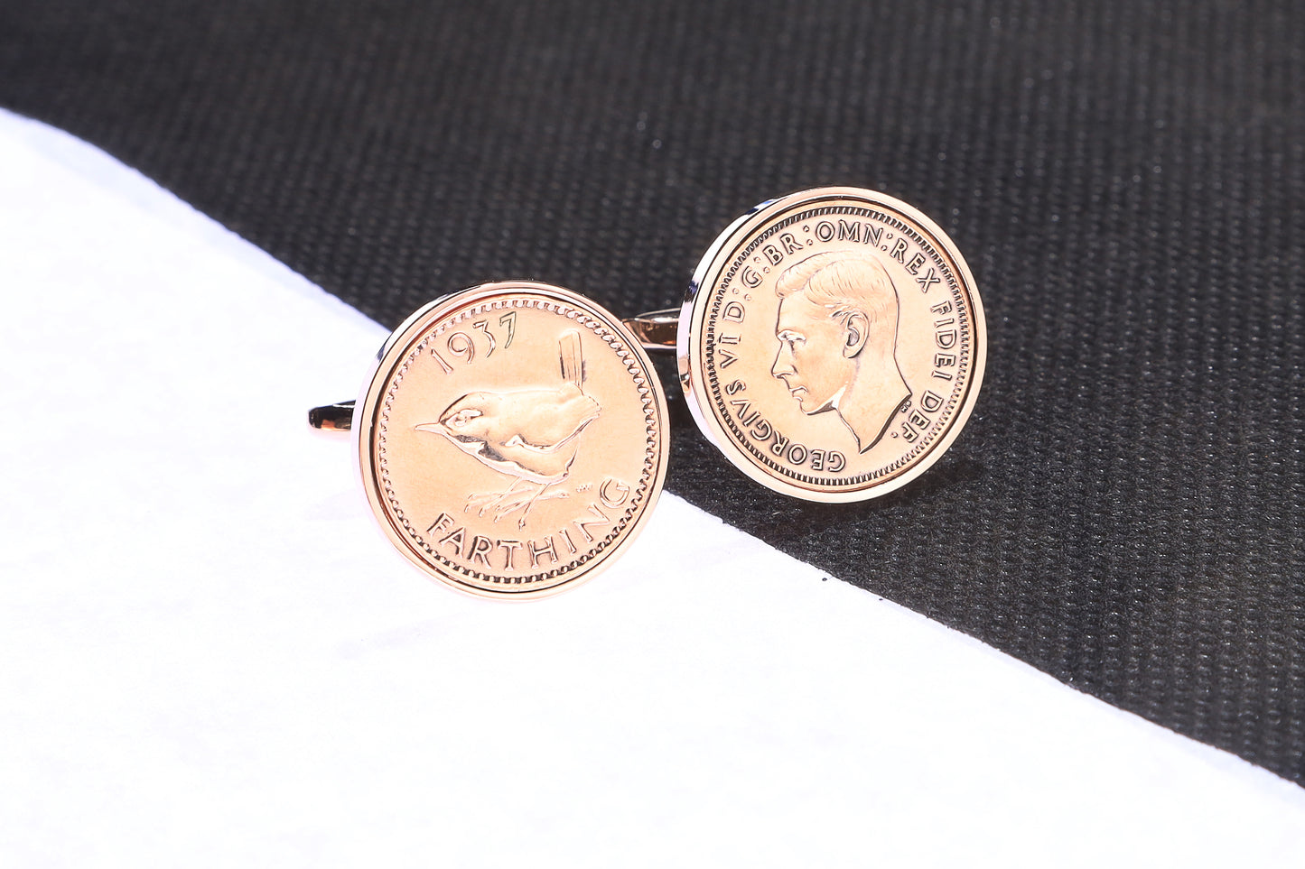 1937 87th Birthday Lucky Farthing Cufflinks-Choose Colour and Orientation