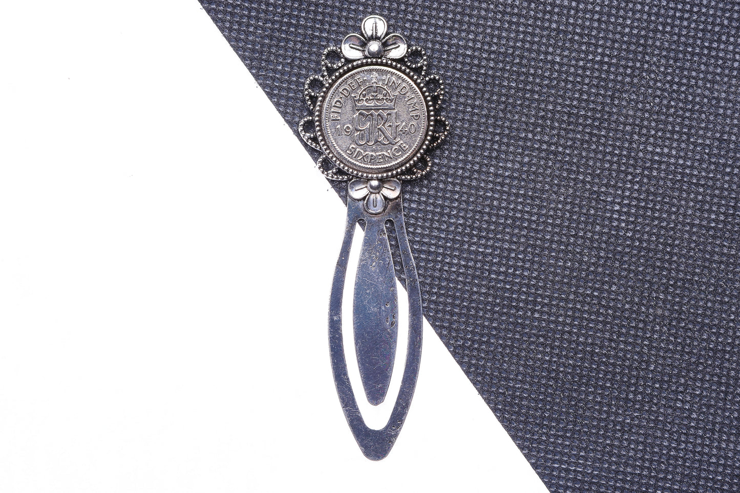 1940 84th Birthday Lucky Sixpence Flower Design Bookmark