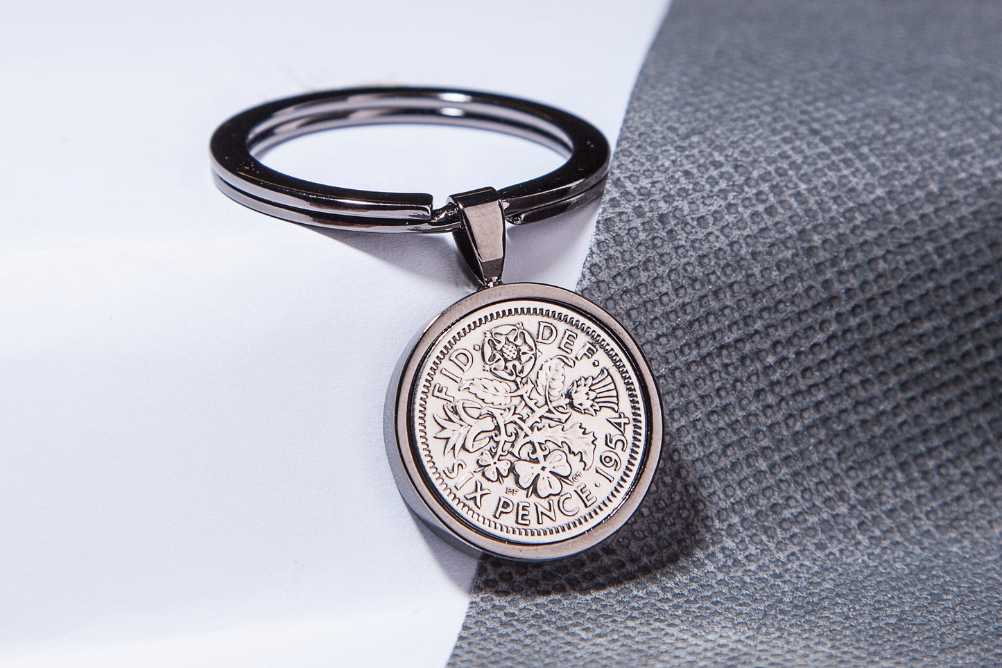 1954 Sixpence Keyring - 60th Birthday Gift