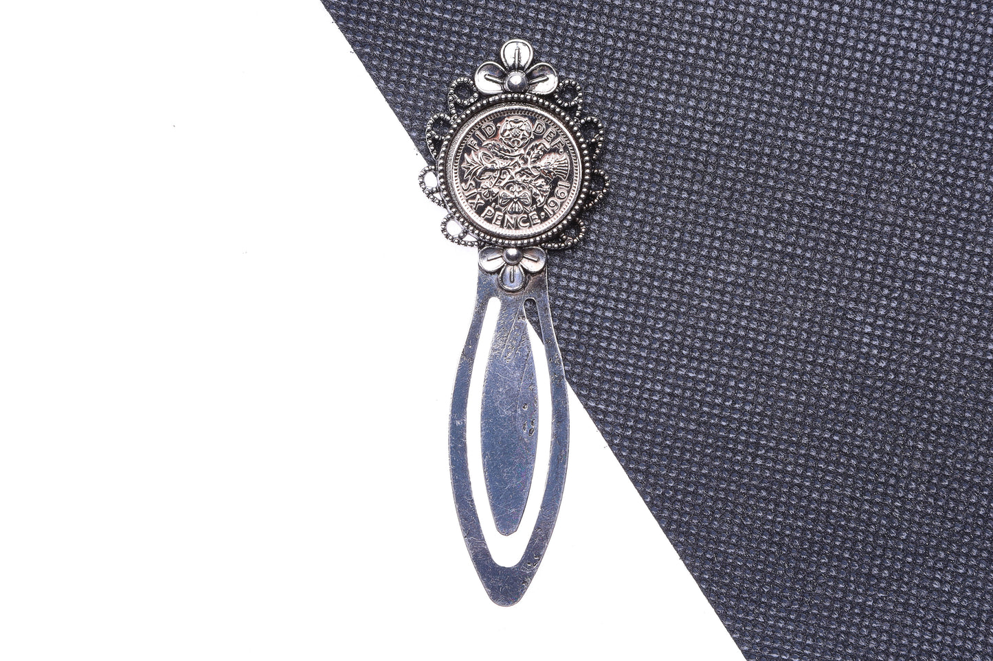 1961 63rd Birthday Lucky Sixpence Flower Design Bookmark