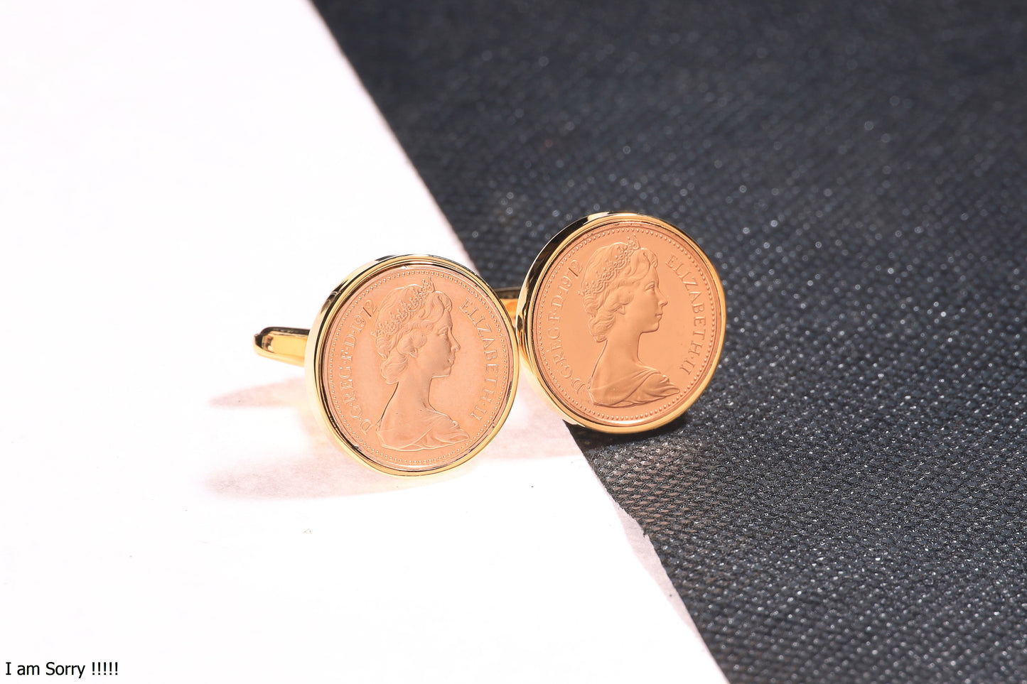 1972 Decimal One Pence Cufflinks - 52nd Birthday Gift-Choose Your Colour