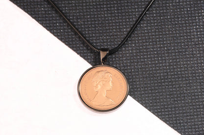 1982 Decimal One Pence Pendant - 42nd Birthday Gift - Choose Colour and Engraving