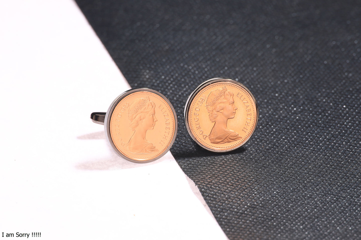 1982 Decimal One Pence Cufflinks - 42nd Birthday Gift-Choose Your Colour