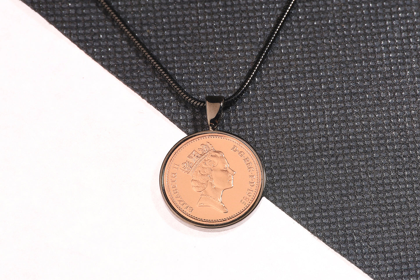 1985 Decimal One Pence Pendant - 39th Birthday Gift - Choose Colour and Engraving