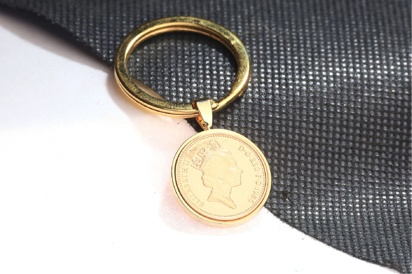 1986 Decimal One Pence Keyring - 38th Birthday Gift-Choose Colour and Engraving