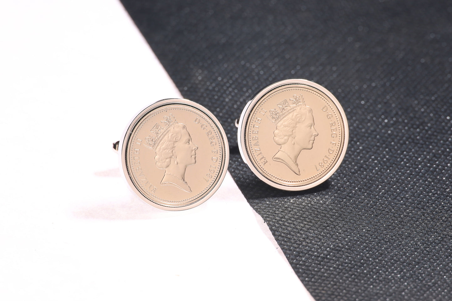 1987 Old Five Pence Cufflinks - 37th Birthday Gift