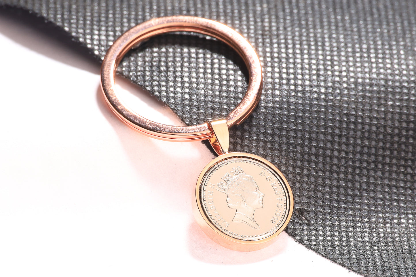 1992 Decimal Five Pence Keyring - 32nd Birthday Gift-Choose Colour and Engraving