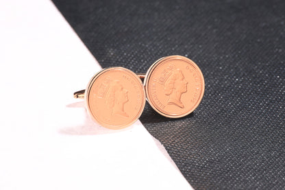 1992 Decimal One Pence Cufflinks - 32nd Birthday Gift-Choose Your Colour