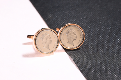 1993 Decimal Five Pence Cufflinks - 31st Birthday Gift-Choose Colour and Engraving