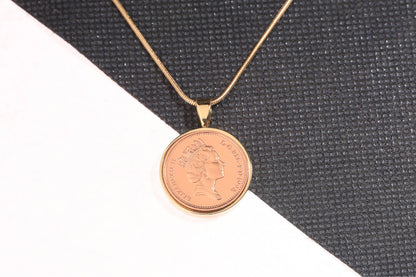 1994 Decimal One Pence Pendant - 30th Birthday Gift - Choose Colour and Engraving