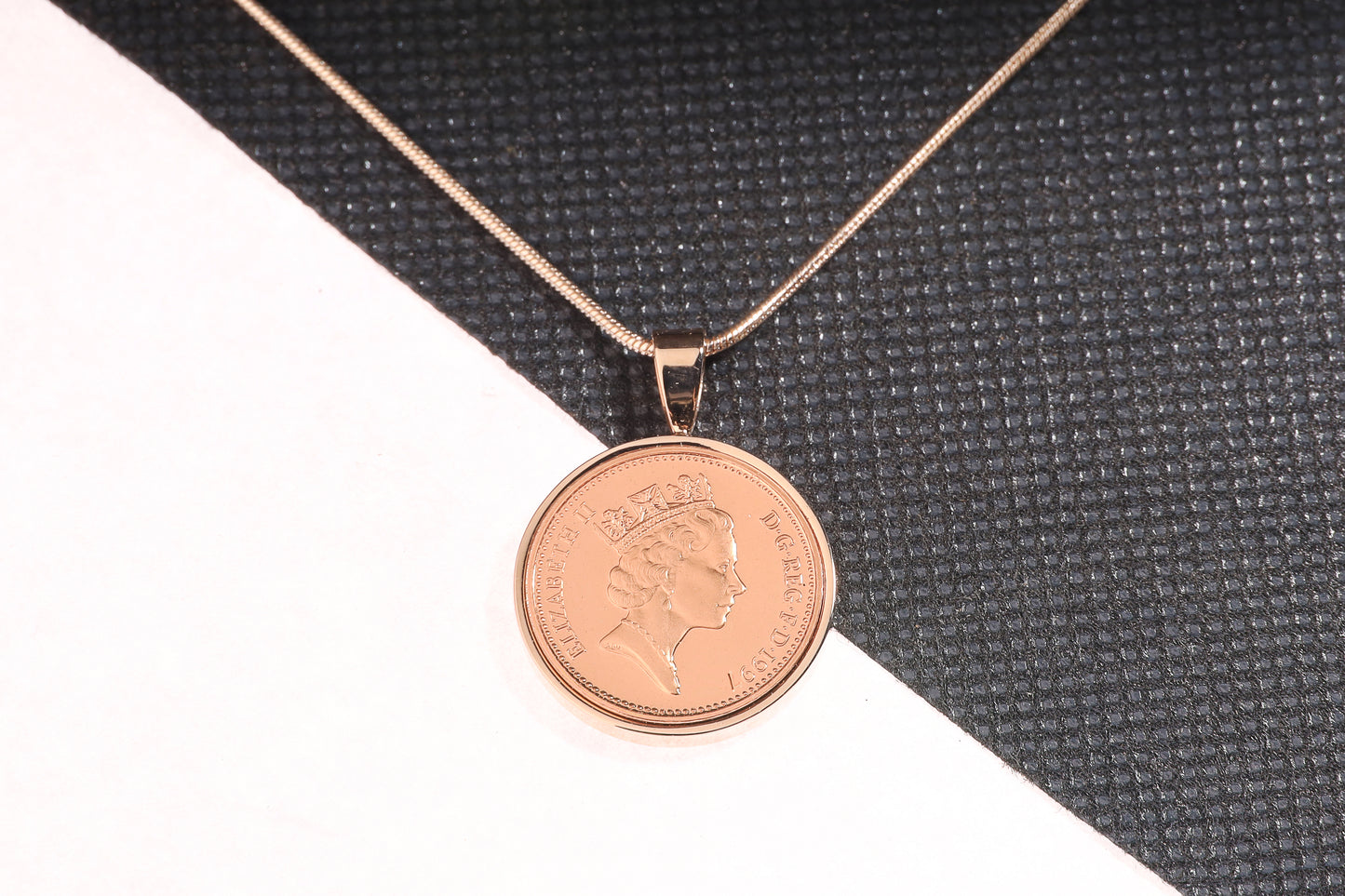 1997 Decimal One Pence Pendant - 27th Birthday Gift - Choose Colour and Engraving