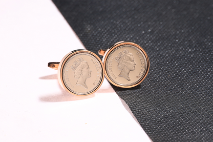 1998 Decimal Five Pence Cufflinks - 26th Birthday Gift-Choose Colour and Engraving