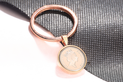 1998 Decimal Five Pence Keyring - 26th Birthday Gift-Choose Colour and Engraving