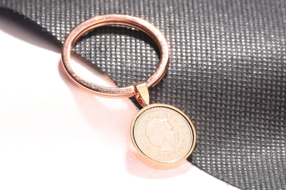 2001 Decimal Five Pence Keyring - 23rd Birthday Gift-Choose Colour and Engraving