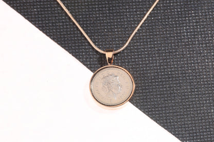 2001 Decimal Five Pence Pendant - 23rd Birthday Gift - Choose Colour and Engraving